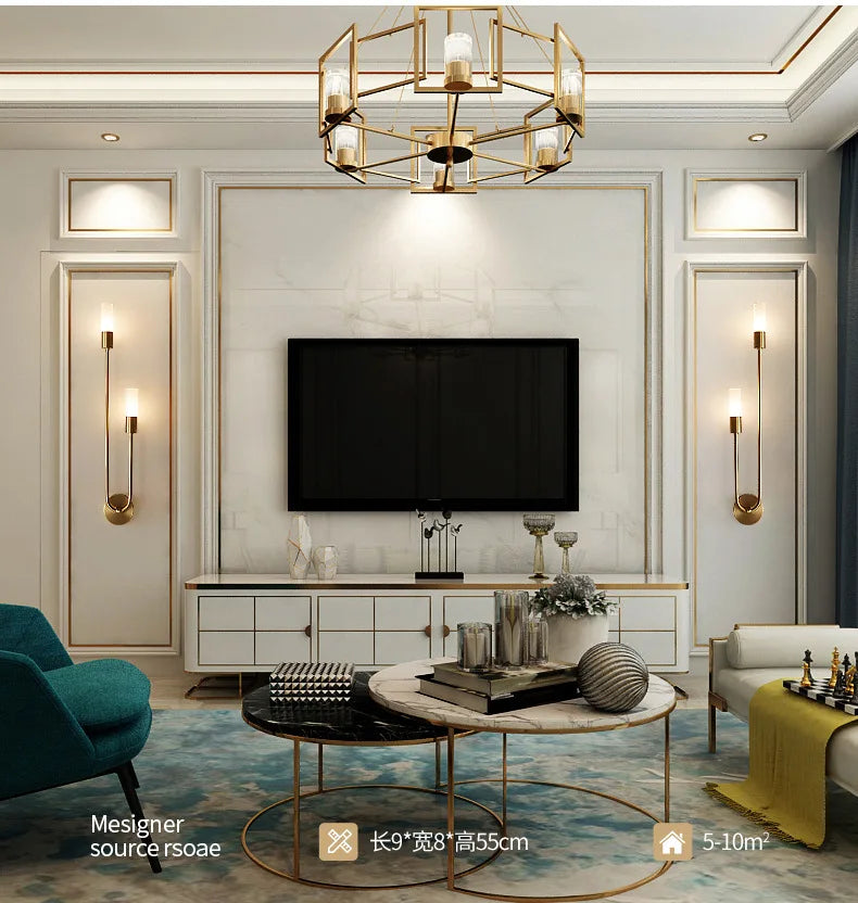 Retro Background Living Room Aisle Bedroom Lamp Bedside Nordic Creative LED Decorative Wall Lighting Modern Minimalist Wall Lamp